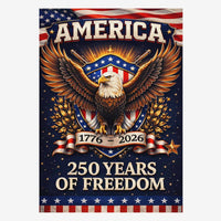 USA 250 Years of Freedom Patriotic House Flag Eagle American Decor