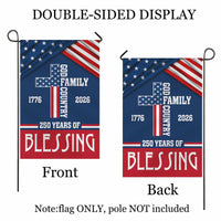 God Family Country Garden Flag – America 250 Patriotic Christian Decor 1776–2026