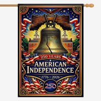 America 250 House Flag – 250 Years American Independence Liberty Bell 1776–2026