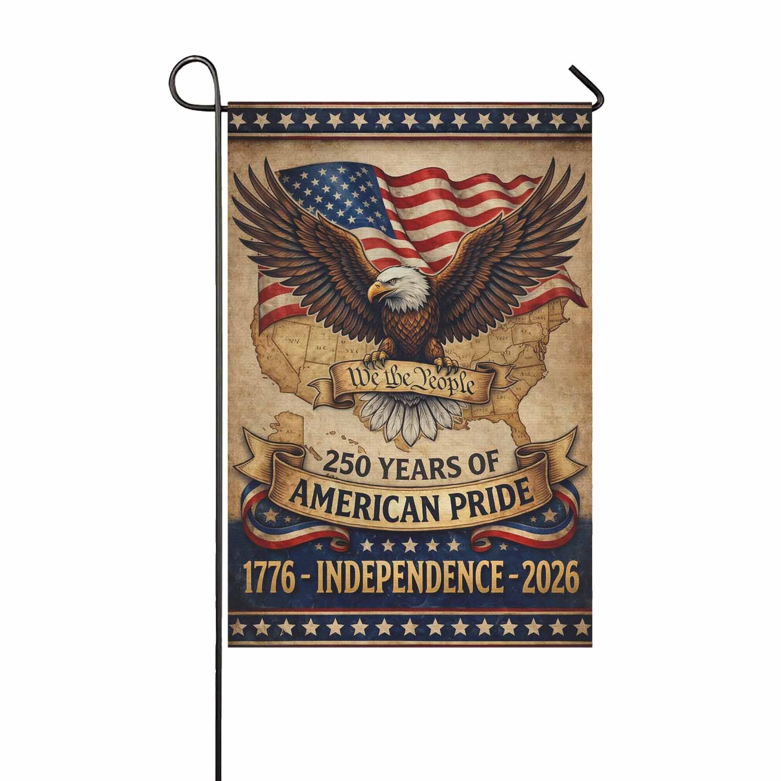 America 250 Garden Flag – We The People 250 Years of American Pride 1776–2026