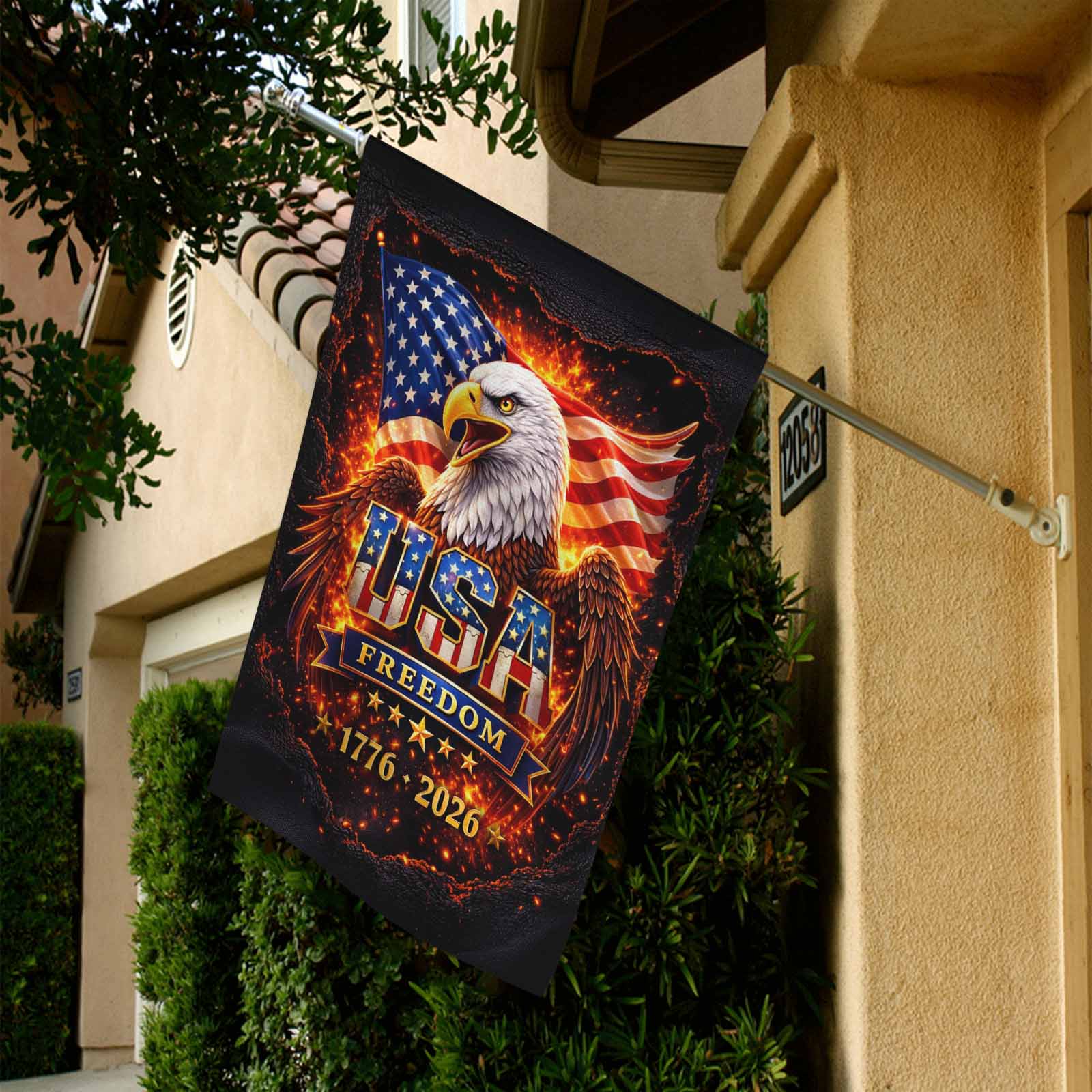 USA Freedom 1776–2026 Garden Flag – Patriotic Eagle America 250 Yard Decor