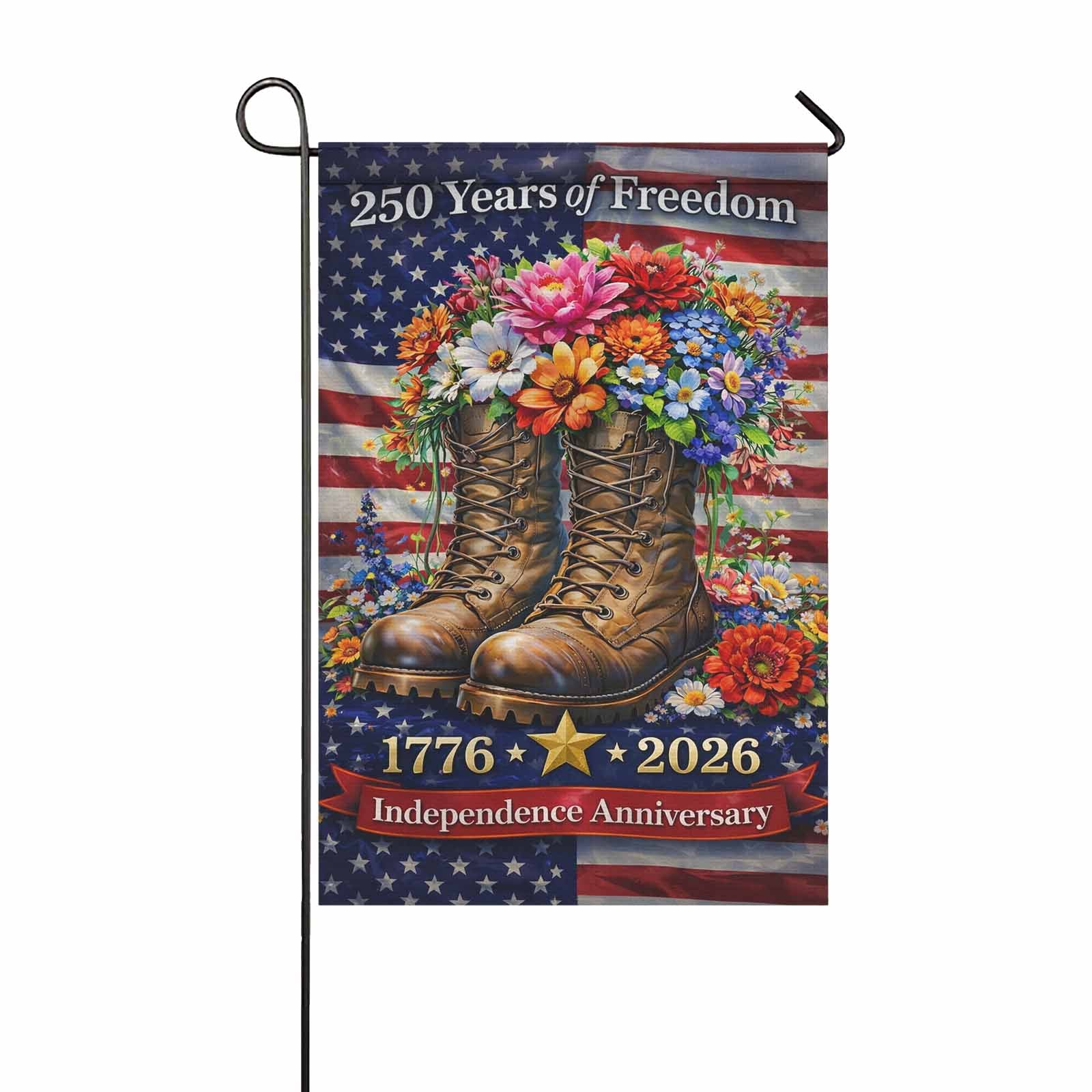 America 250 Garden Flag – Veteran Tribute 1776–2026 Independence Anniversary