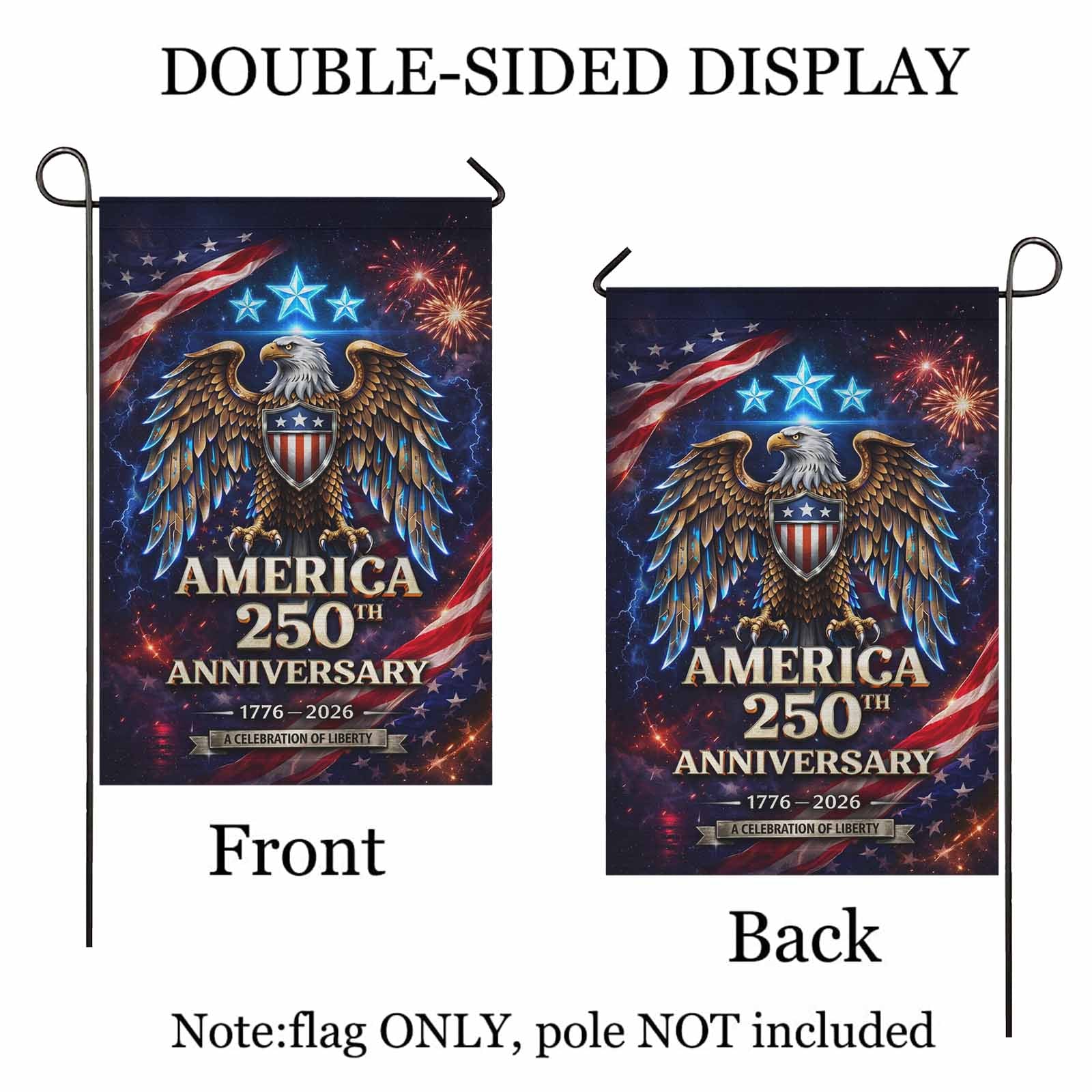 Patriotic Eagle Fireworks USA Independence Garden Flag Decor