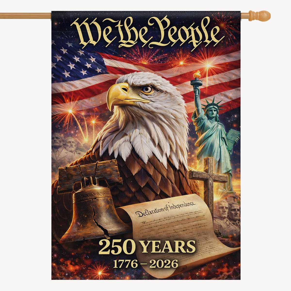 We The People 250 Years House Flag 1776–2026 USA Banner