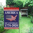 250th Anniversary America Garden Flag – USA Map Patriotic Flag 1776–2026