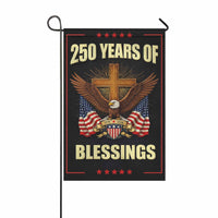 America 250 Garden Flag 250 Years of Blessings Patriotic Eagle Cross 1776-2026