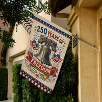 250 Years of Freedom House Flag 1776-2026 Patriotic Liberty Bell America 250 Banner