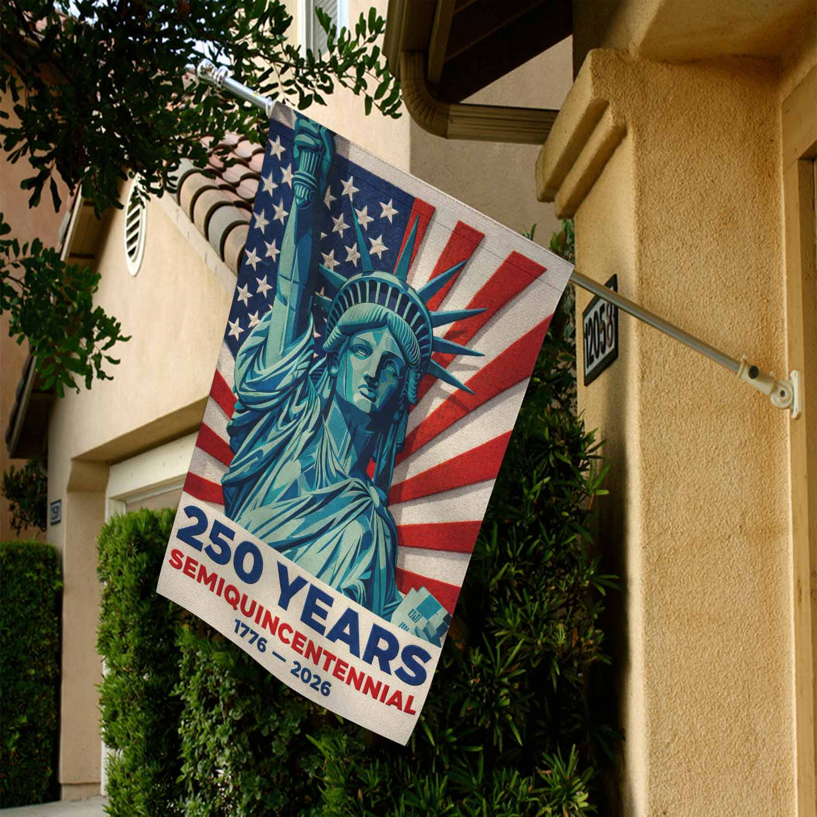 USA 250 Years Garden Flag Patriotic Statue of Liberty Independence Decor