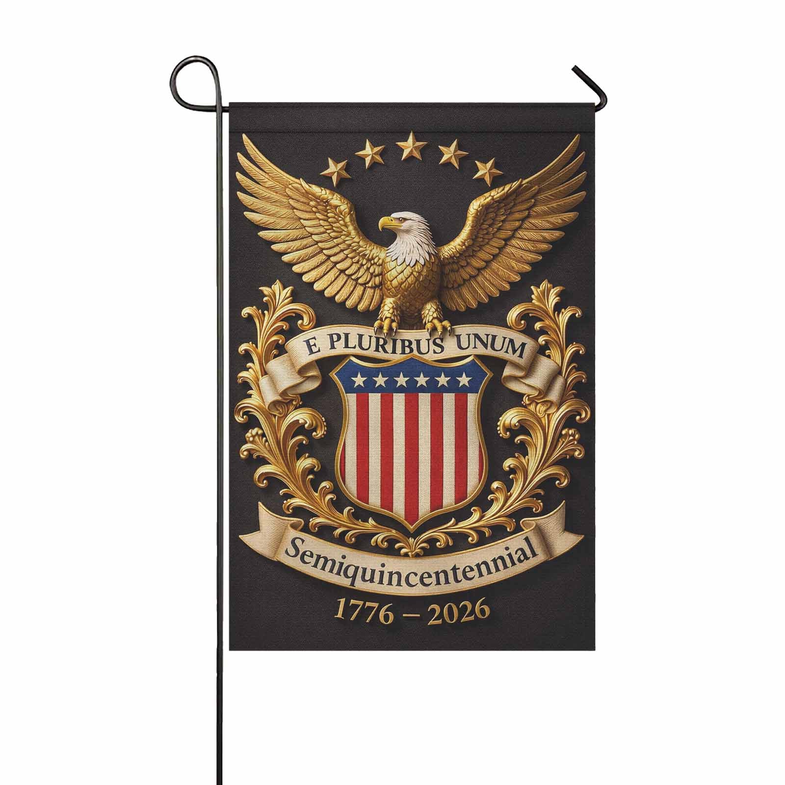 USA 250 Garden Flag Patriotic Eagle Crest 1776-2026 America Semiquincentennial