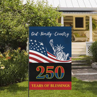 God Family Country Garden Flag – America 250 Faith Patriotic Blessings Flag
