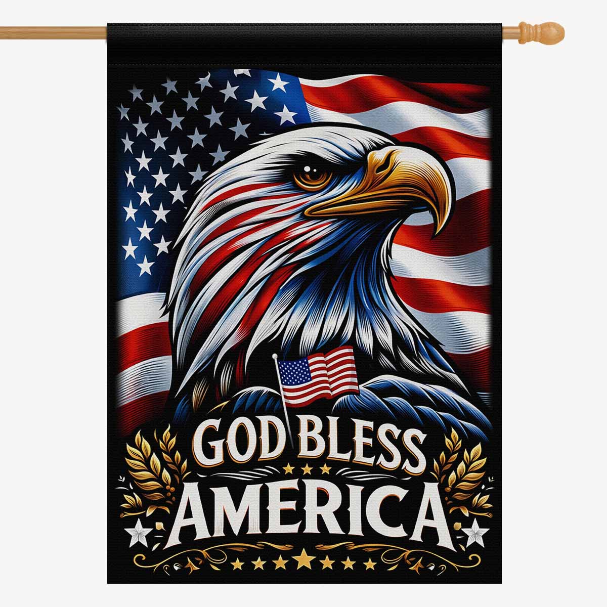 God Bless America Garden Flag Patriotic Eagle USA Decor