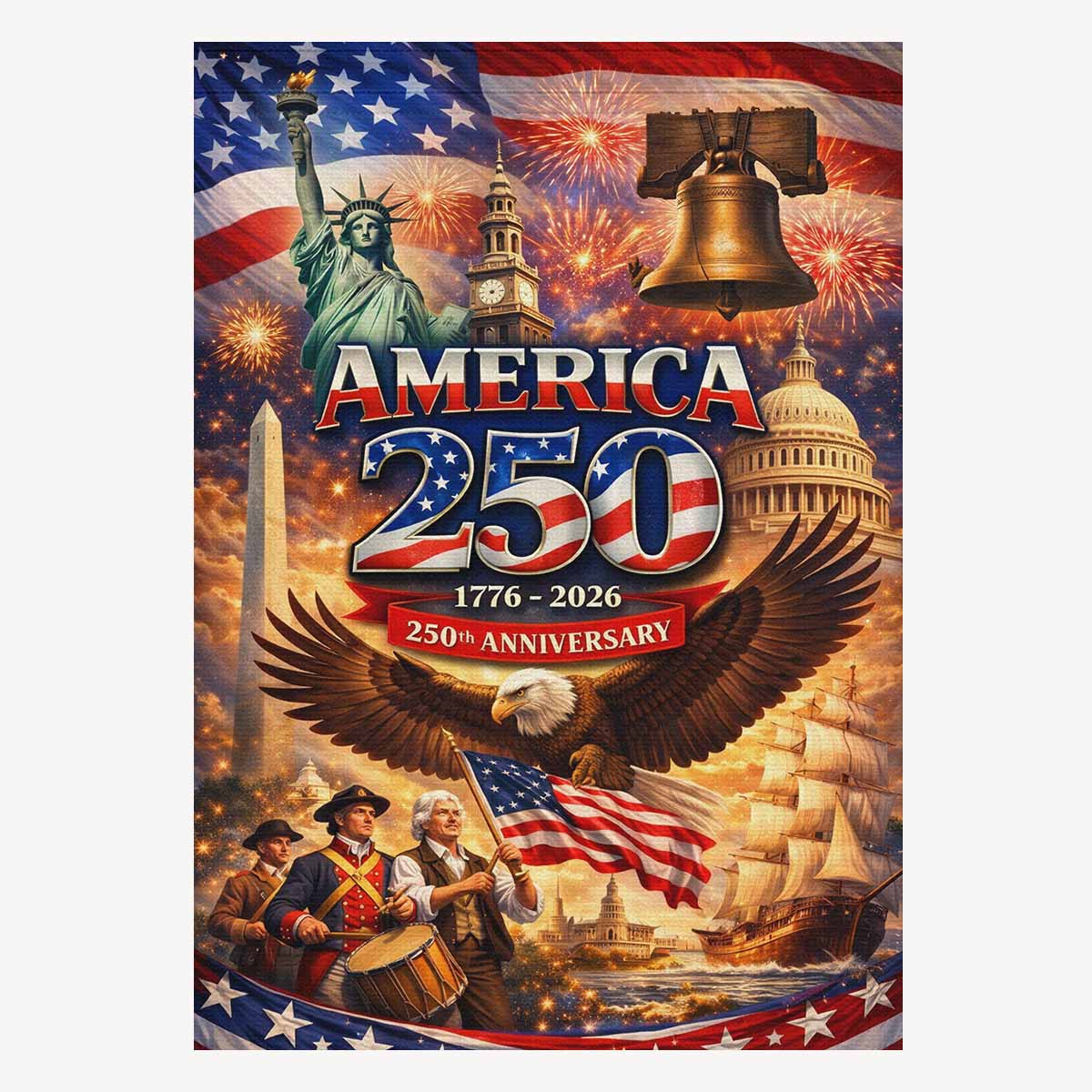 America 250 House Flag – 250th Anniversary Patriotic Celebration 1776–2026
