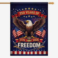 250 Years of Freedom House Flag Patriotic Eagle USA 1776-2026 Independence Banner