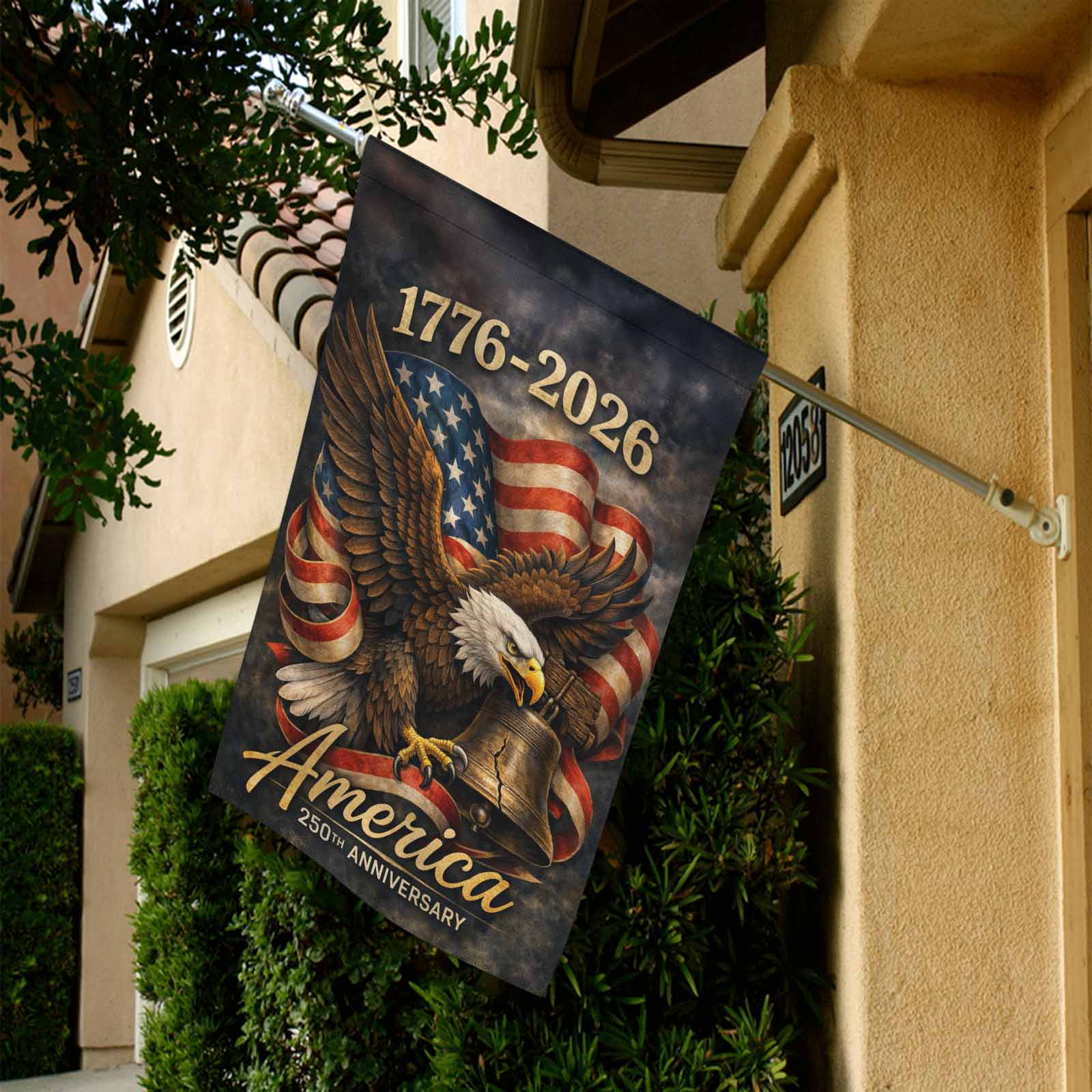 America 250 Garden Flag 1776–2026 Eagle Liberty Bell Patriotic Decor
