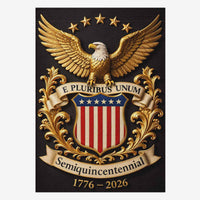 USA 250 House Flag Patriotic Eagle Shield America 1776-2026 Anniversary Decor