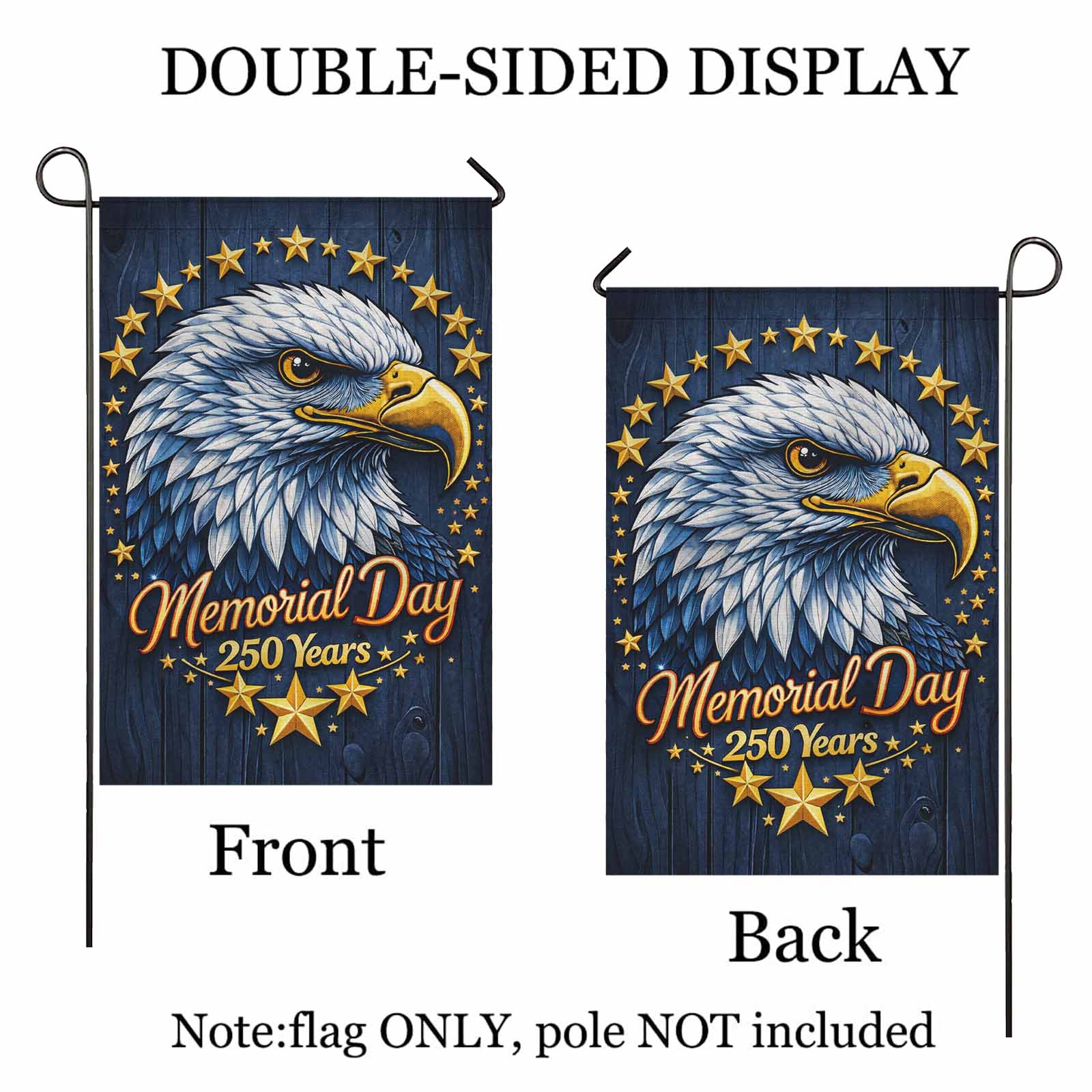 Patriotic Memorial Day Garden Flag American Eagle USA Decor
