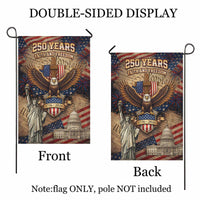 250 Years Faith and Freedom Garden Flag Patriotic Cross Eagle USA Decor