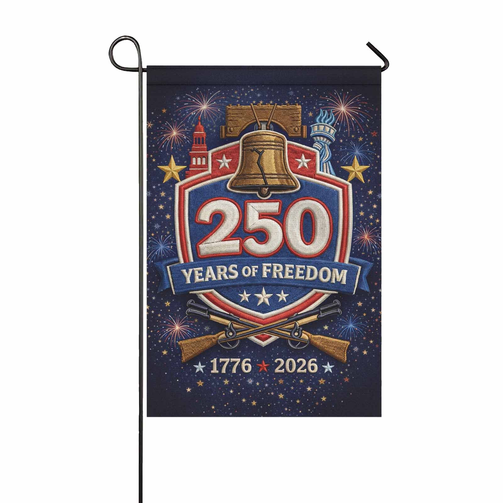 America 250 Garden Flag 1776-2026 Patriotic Liberty Bell 250 Years of Freedom Yard Decor