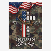 For God and Country 250 Years House Flag 1776–2026 Patriotic Banner