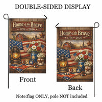 America 250 Garden Flag Home of the Brave Patriotic Farmhouse USA Flag 1776-2026