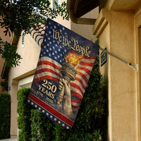 We The People 250 Years House Flag Patriotic USA 1776-2026 Liberty Torch Independence Banner