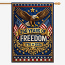 America 250 Patriotic Eagle House Flag 1776-2026 Independence Decor