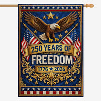 America 250 Patriotic Eagle House Flag 1776-2026 Independence Decor