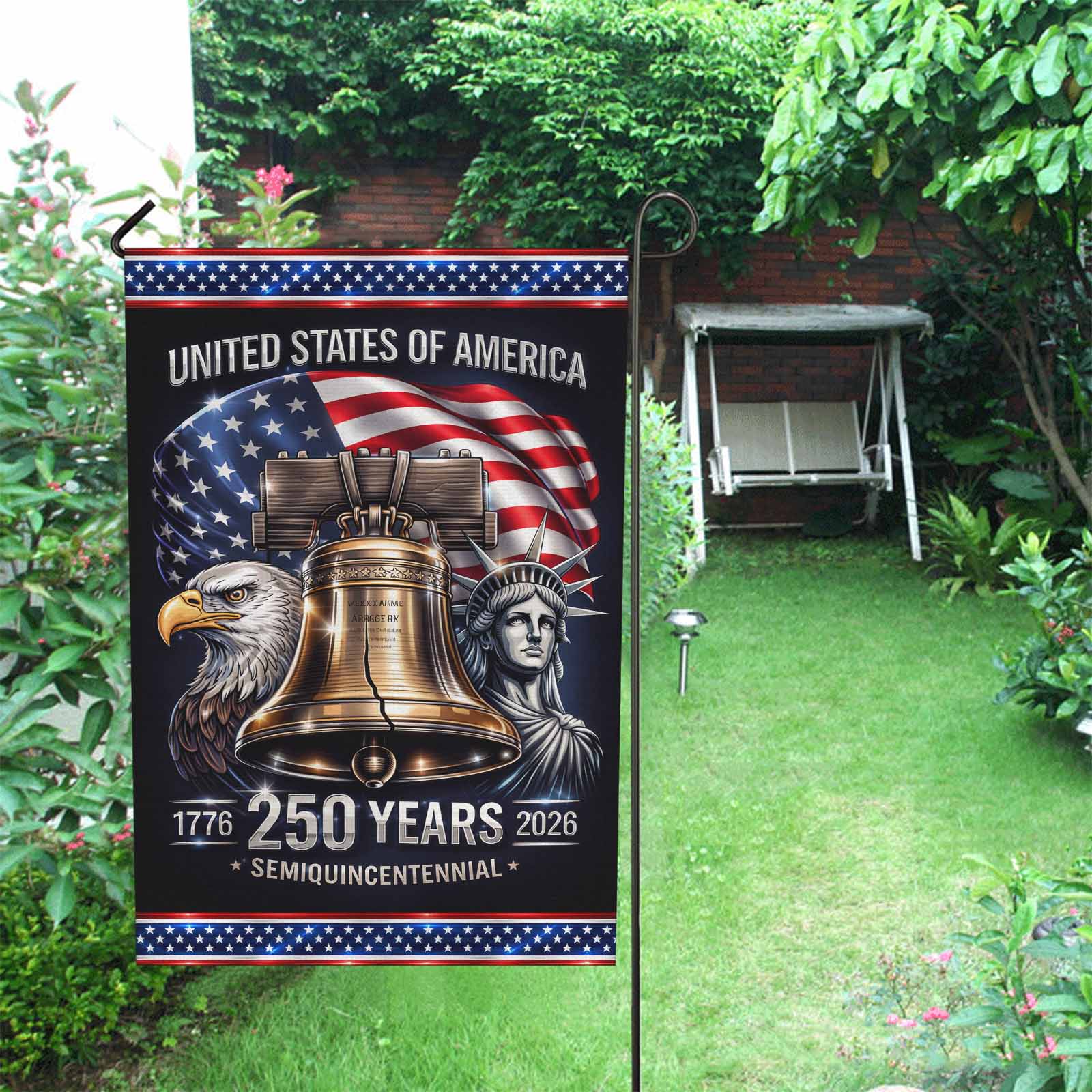 America 250 Garden Flag – United States 1776–2026 Semiquincentennial Anniversary