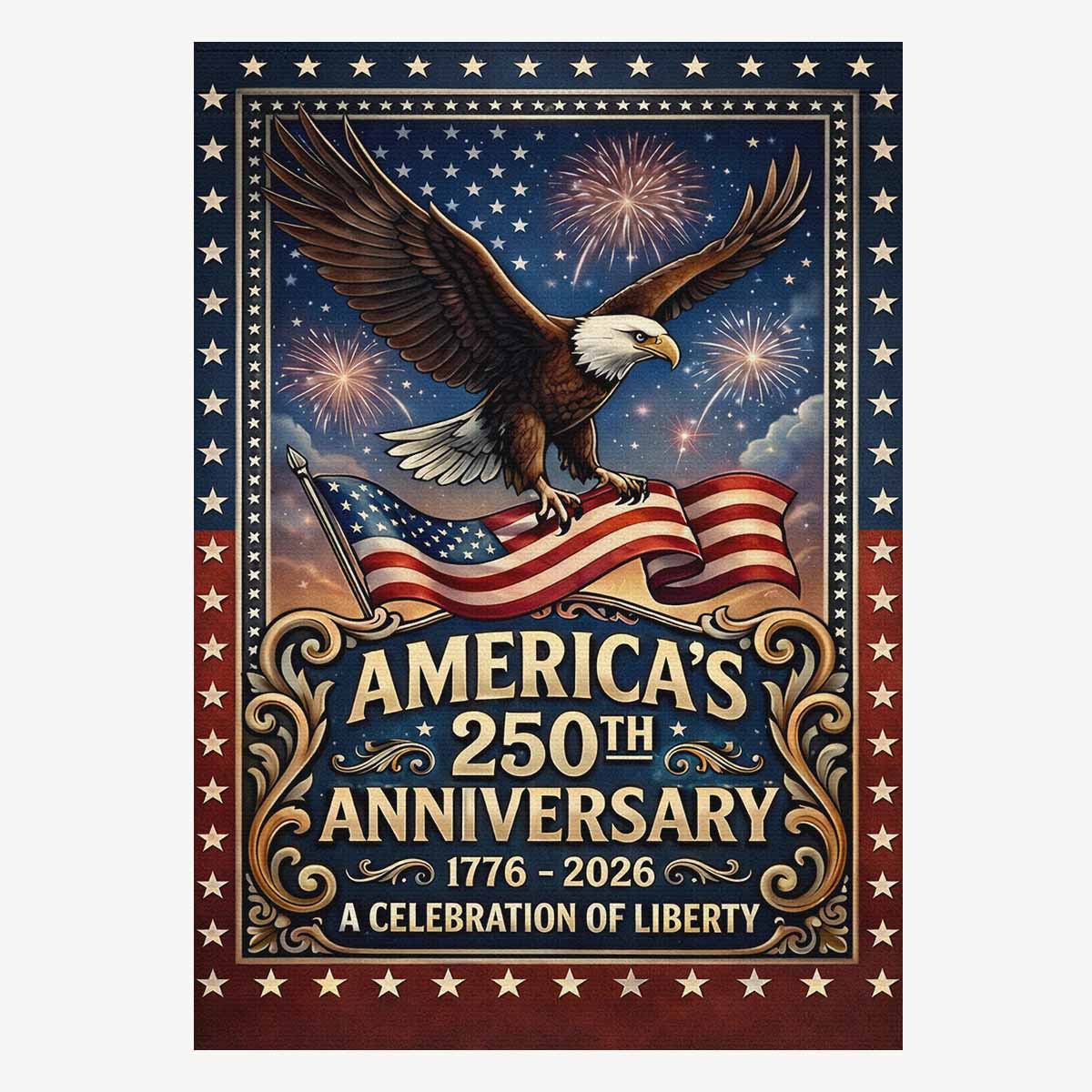 America 250th Anniversary House Flag 1776–2026 Patriotic Banner