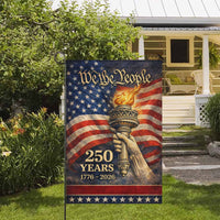 We The People 250 Years Garden Flag Patriotic USA 1776-2026 Liberty Torch Independence Decor