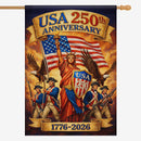 USA 250 House Flag Statue of Liberty Patriotic Independence Decor
