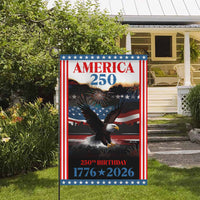 America 250 Garden Flag Patriotic Eagle Fireworks 250th Birthday USA 1776-2026 Independence Decor