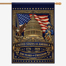 United States of America 250 House Flag 1776-2026 Patriotic Capitol Eagle Banner