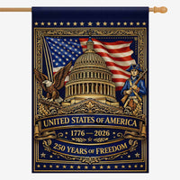 United States of America 250 House Flag 1776-2026 Patriotic Capitol Eagle Banner