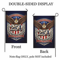 USA 250 Anniversary Garden Flag 1776–2026 Patriotic Eagle Shield Decor