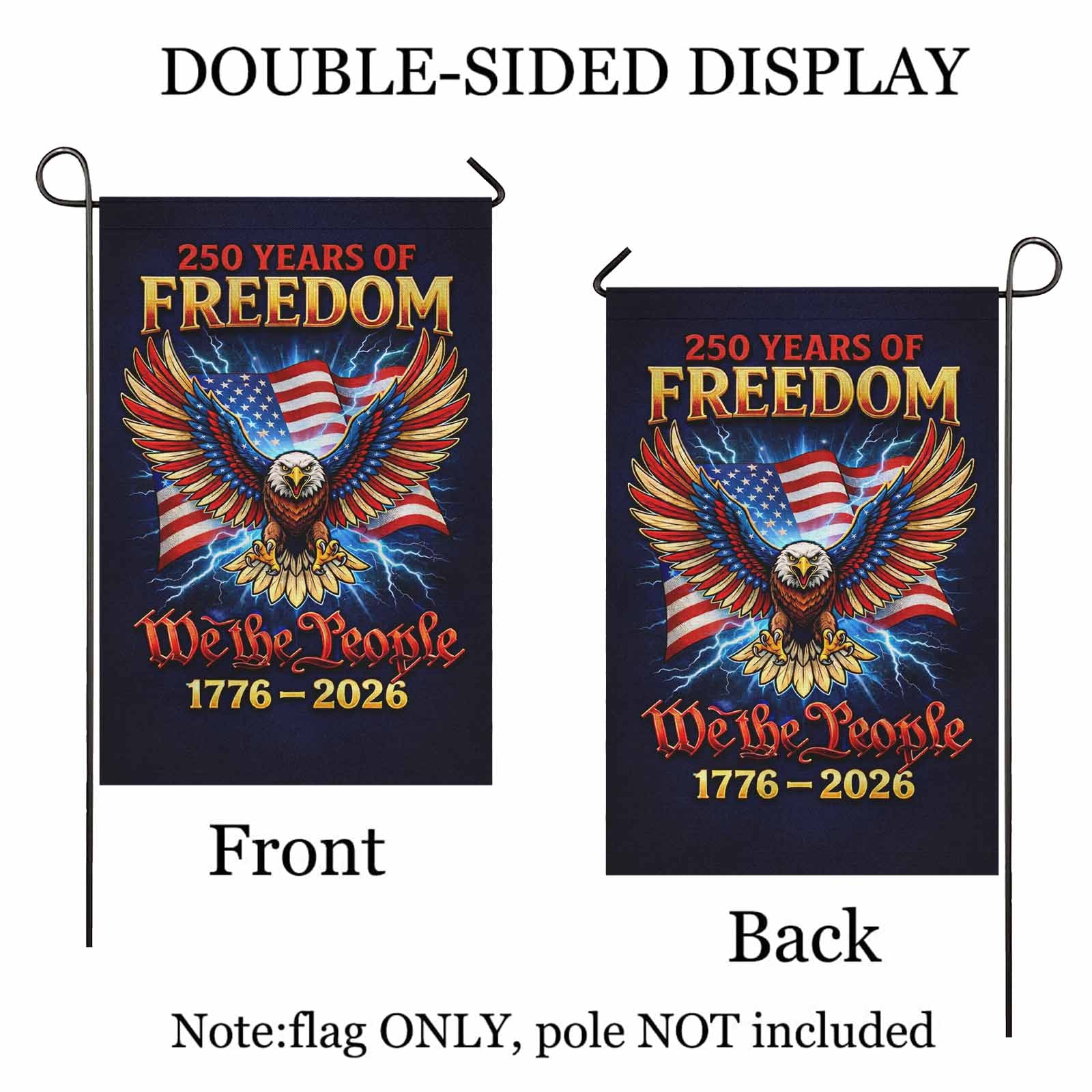 America 250 Garden Flag We The People Patriotic Eagle 250 Years of Freedom 1776-2026