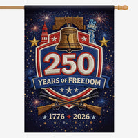 America 250 House Flag Patriotic Liberty Bell 1776-2026 250 Years of Freedom Outdoor Flag
