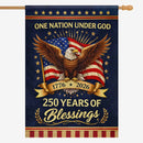 One Nation Under God 250 Years House Flag – 1776–2026 Blessings Decor