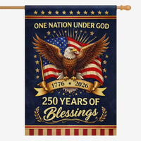 One Nation Under God 250 Years House Flag – 1776–2026 Blessings Decor