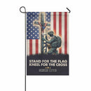 Stand for the Flag Kneel for the Cross Garden Flag Patriotic Christian Decor