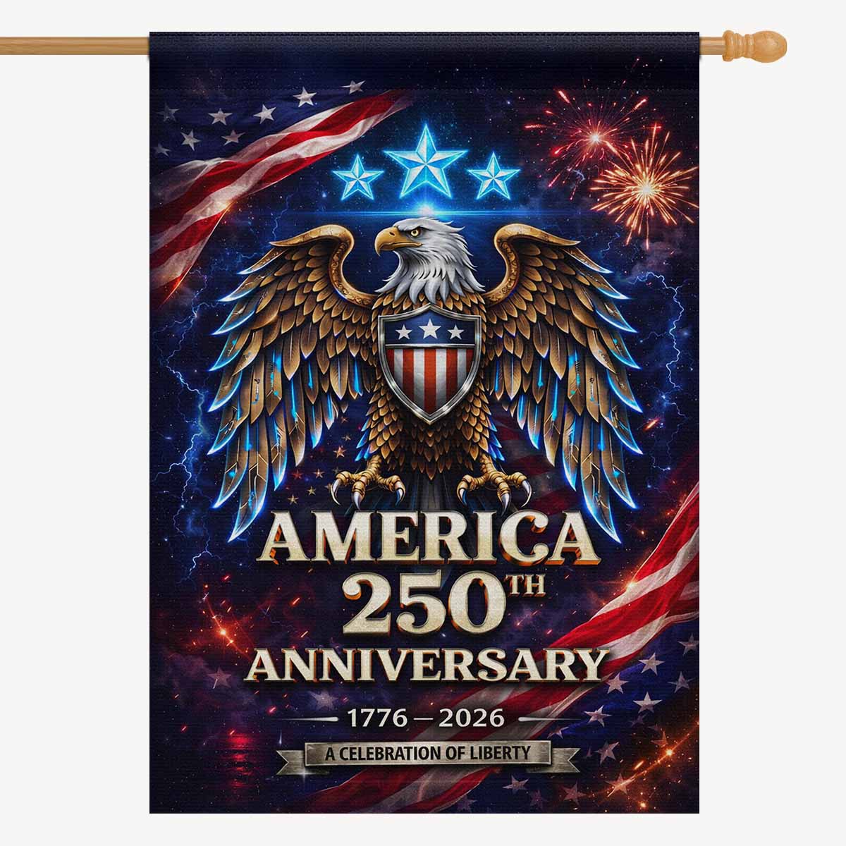 Patriotic Eagle Fireworks USA Independence Garden Flag Decor