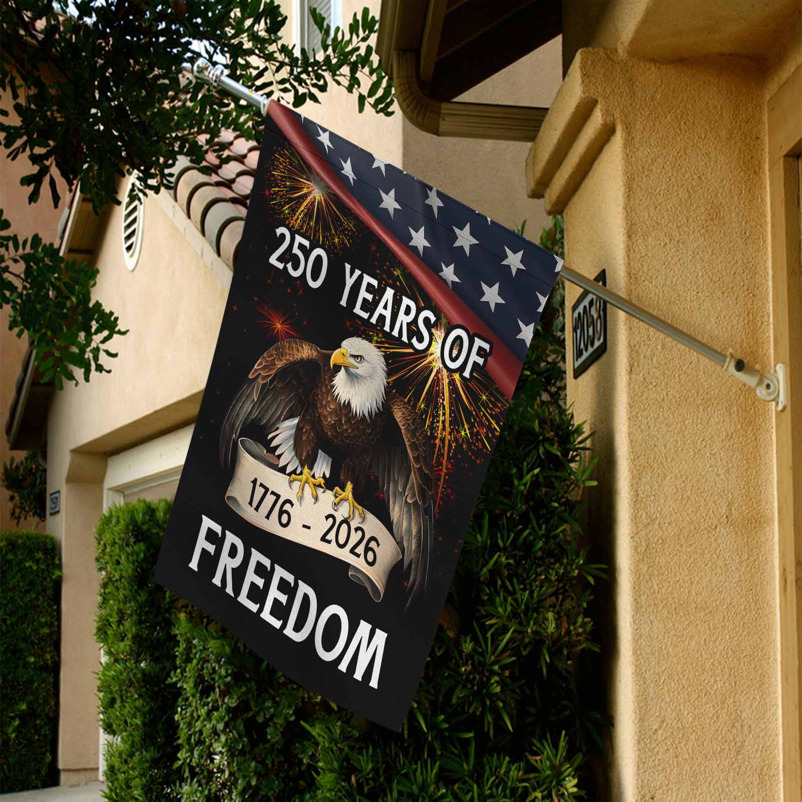 America 250 Garden Flag – 250 Years of Freedom Bald Eagle 1776–2026 Patriotic Decor