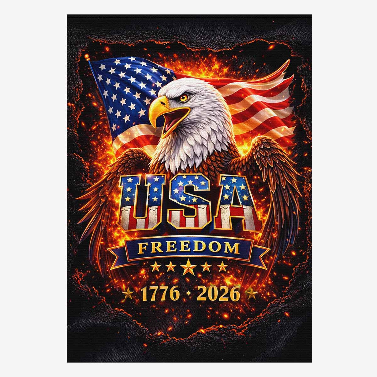 USA Freedom 1776–2026 House Flag – Patriotic Eagle America 250 Banner