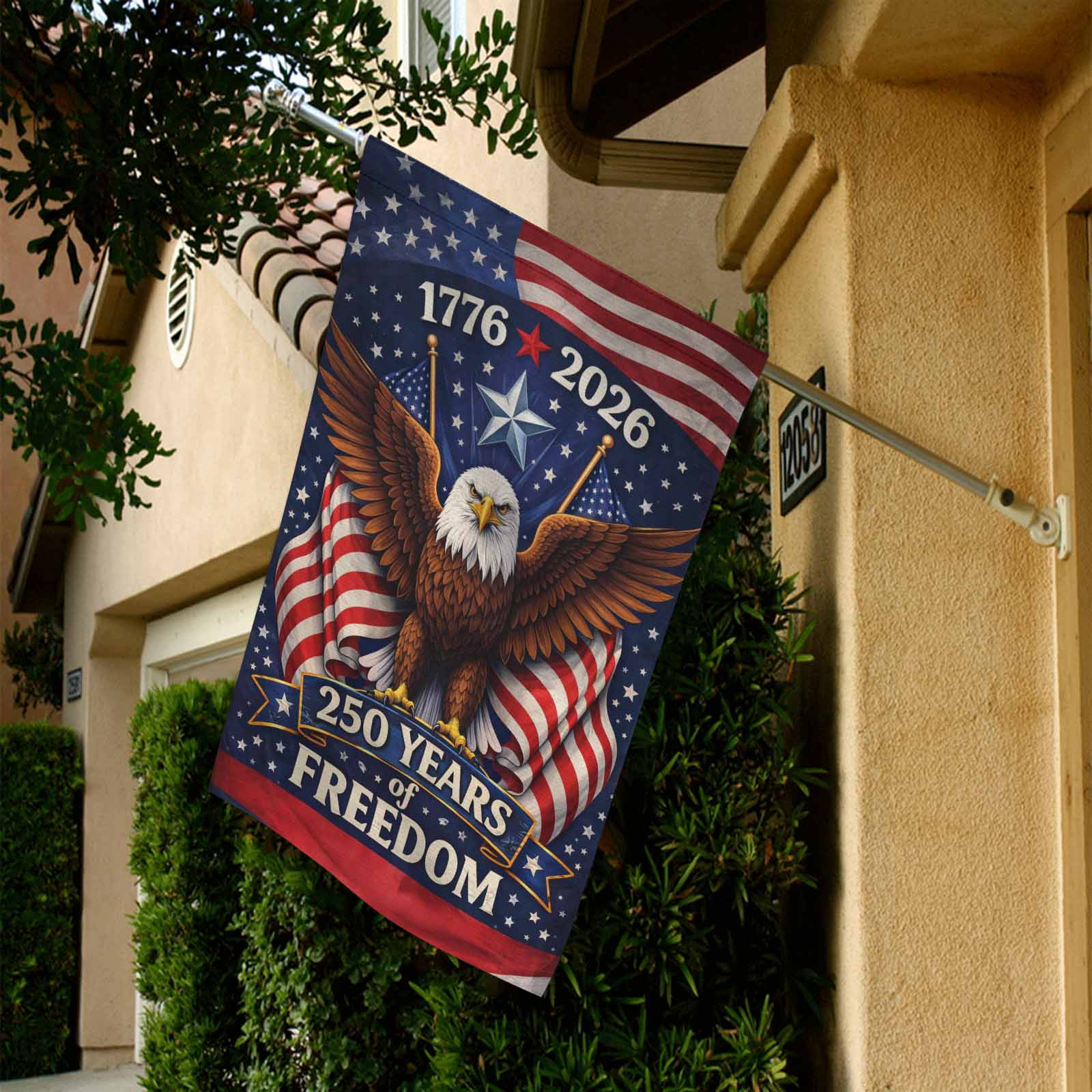 250 Years of Freedom Garden Flag 1776–2026 Patriotic Eagle Decor