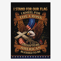 Proud To Be American Christian House Flag Eagle Cross Patriotic Decor