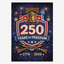 America 250 House Flag Patriotic Liberty Bell 1776-2026 250 Years of Freedom Outdoor Flag