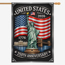 America 250 House Flag Statue of Liberty Patriotic USA 1776-2026 Decor