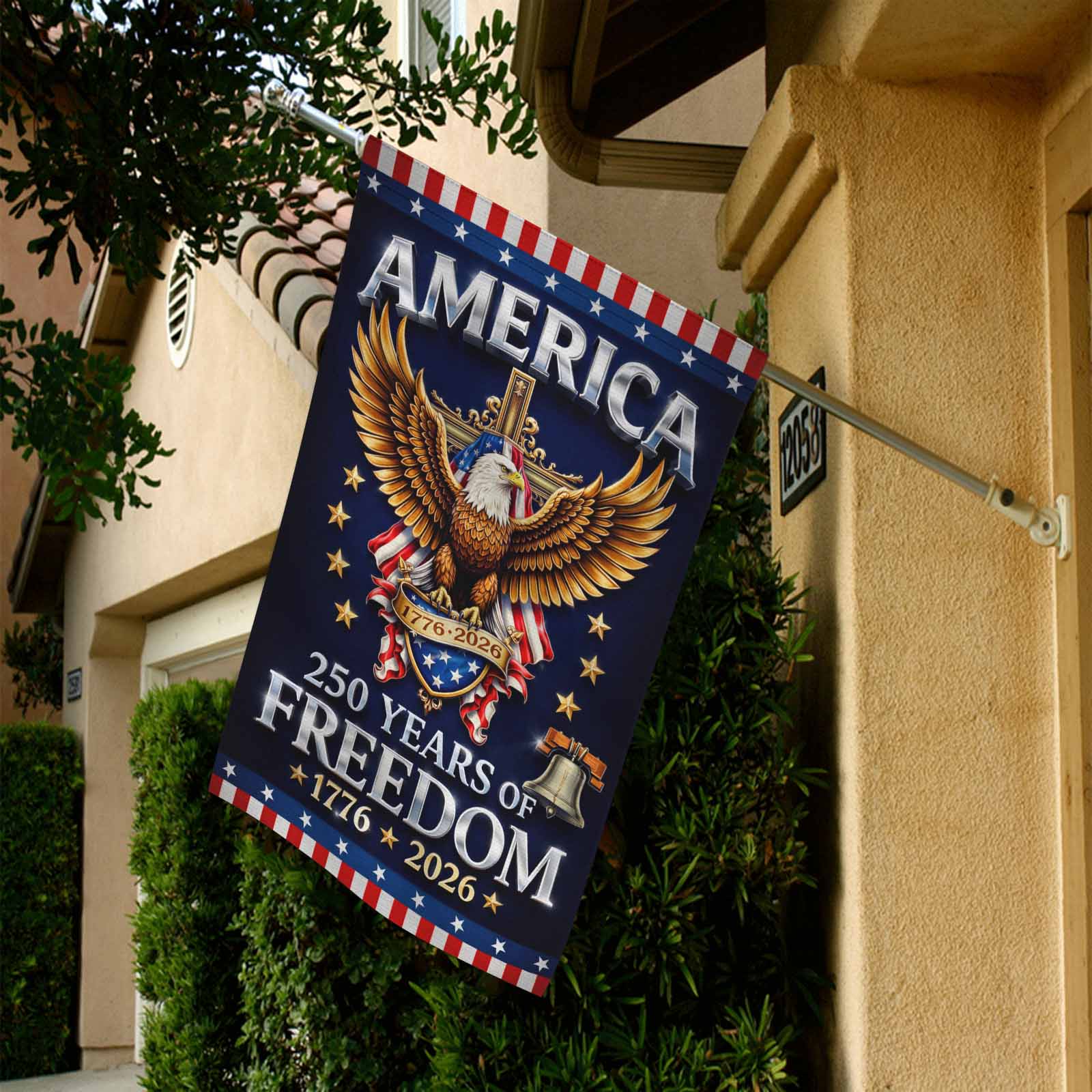 America 250 Garden Flag – 250 Years of Freedom 1776–2026 Patriotic Eagle