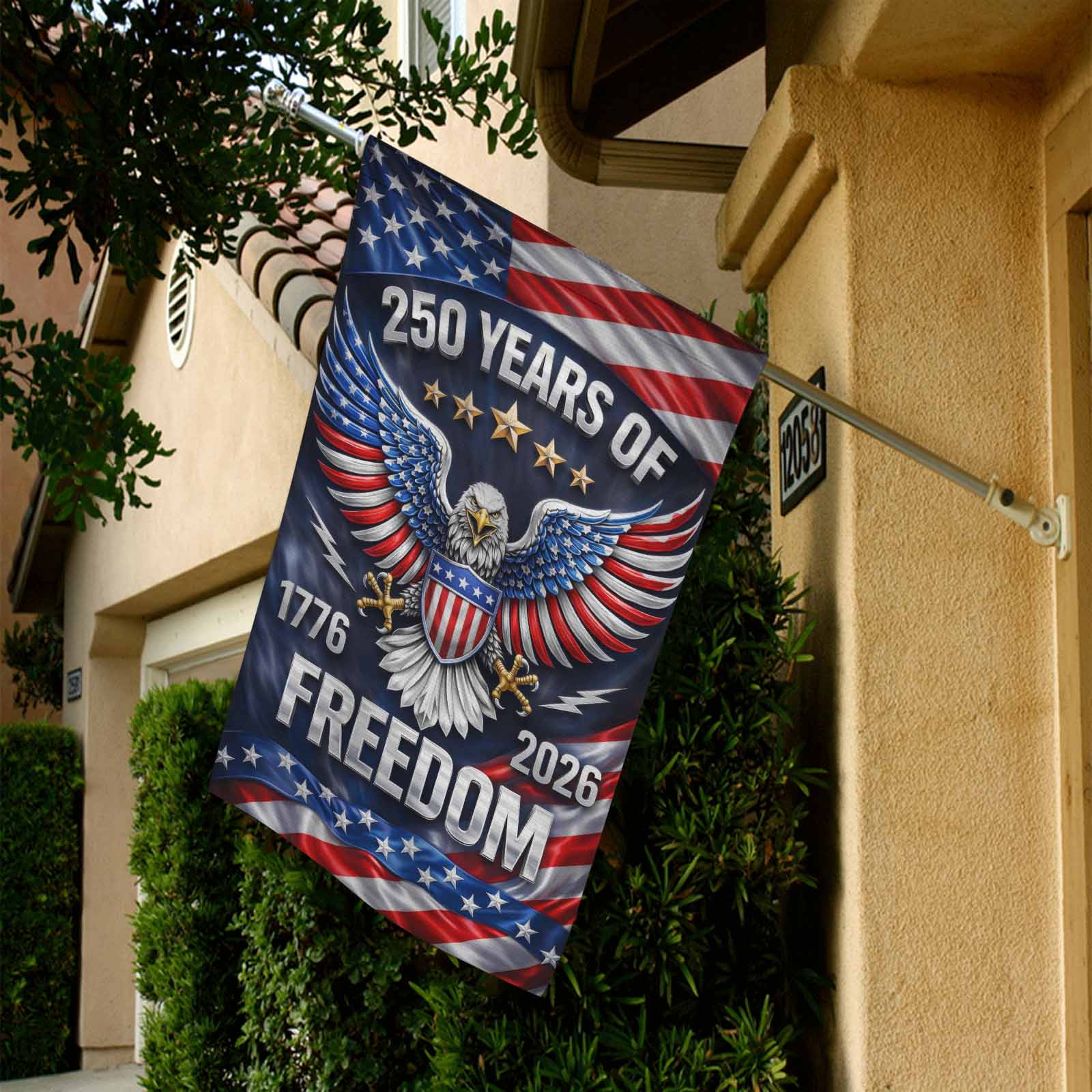 America 250 Garden Flag – 250 Years of Freedom 1776–2026 Patriotic Eagle