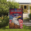 USA 250 Garden Flag Patriotic Eagle Independence Fireworks 1776-2026 Decor